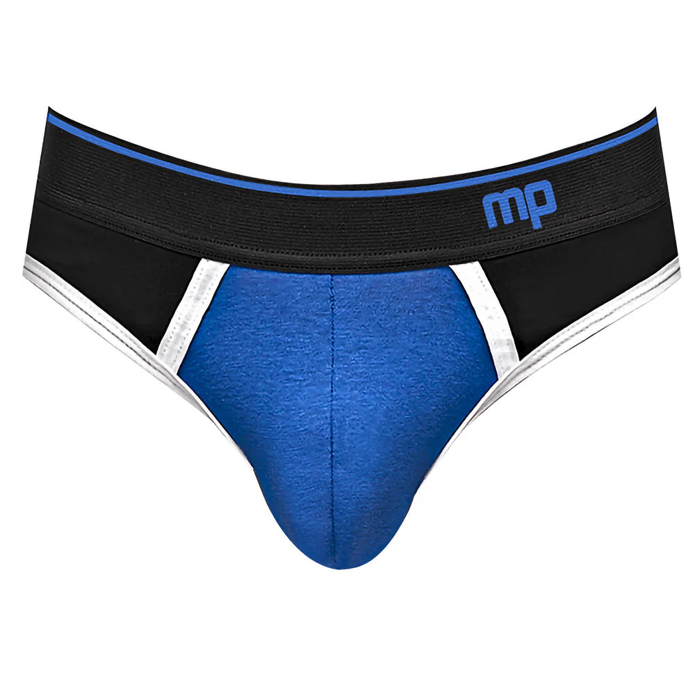 Retro Sport Panel Men's Thong, Blue