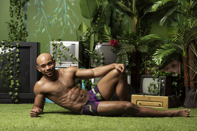 Galactic Sheer Mini Short Printed, Purple, XL