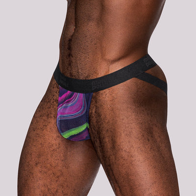 Galactic Sheer Strappy Ring Jock, Purple, L/XL
