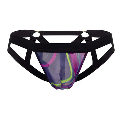 Galactic Sheer Strappy Ring Jock, Purple, L/XL