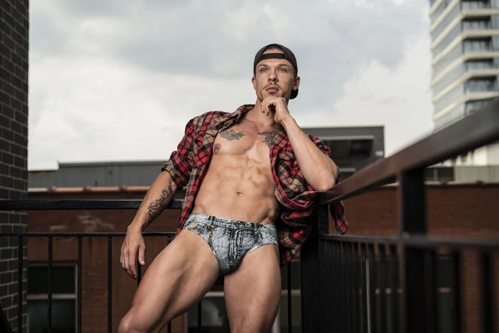 Dirty Denim Bikini Color Denim Print