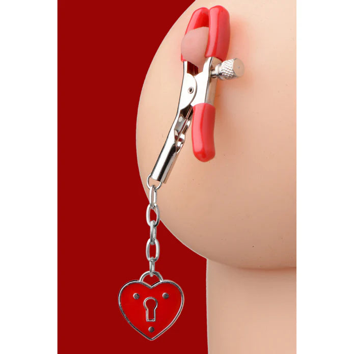 Captive Hearts Padlock Nipple Clamps
