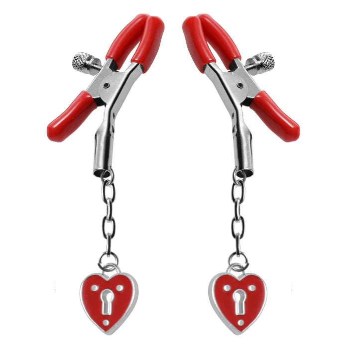 Captive Hearts Padlock Nipple Clamps