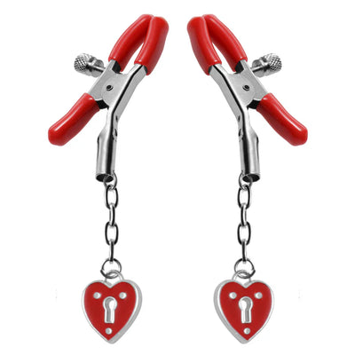 Captive Hearts Padlock Nipple Clamps