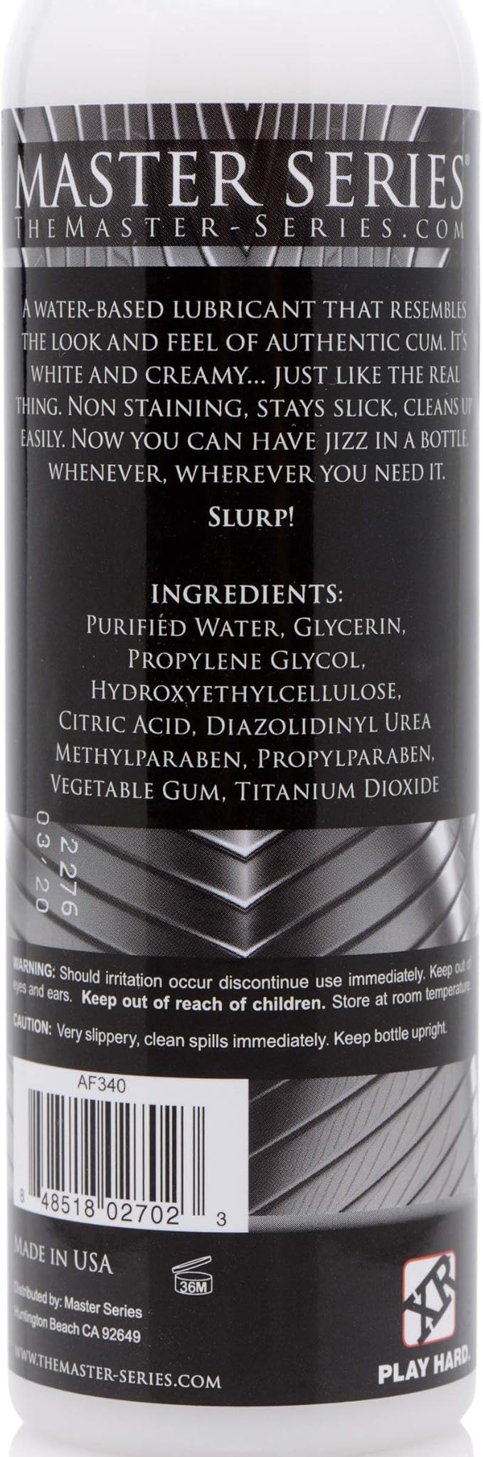 Jizz Unscented Water-Based Body Glide White Lube 8oz