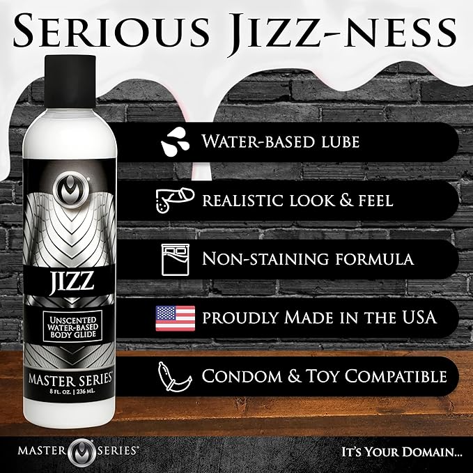 Jizz Unscented Water-Based Body Glide White Lube 8oz