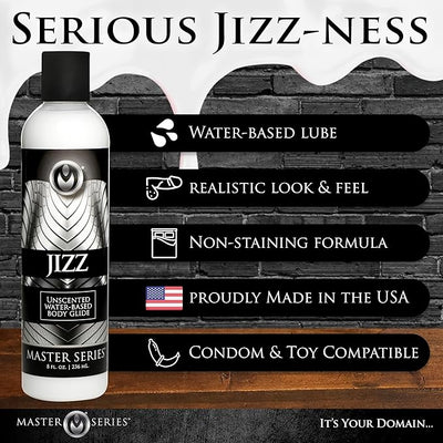 Jizz Unscented Water-Based Body Glide White Lube 8oz