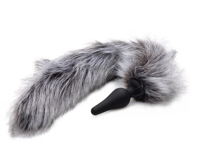 Tailz Grey Wolf Tail Anal Plug And Ears Set