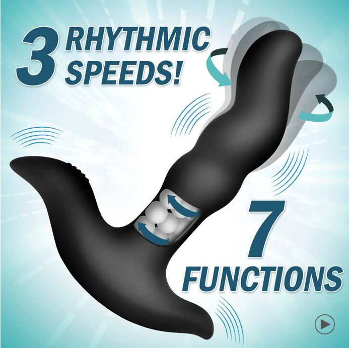 Prostatic Play Rimstatic Curved Rotating Plug With Remote