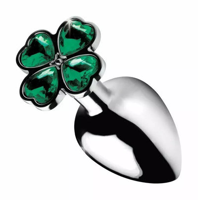 Lucky Four-Leaf Clover Gem Small Anal Butt Plugin Green
