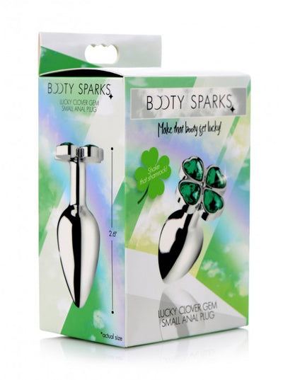 Lucky Four-Leaf Clover Gem Small Anal Butt Plugin Green