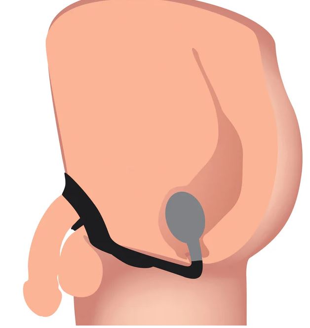 Alpha-Pro 10X P-Bomb Cock & Ball Ring With Vibrating Anal Plug