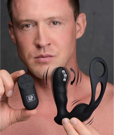 Alpha-Pro 7X P-Strap Milker Vibrating Prostate Stimulator With Cock & Ball Harnesss