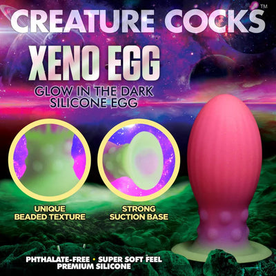 Xeno Egg Glow in the Dark Silicone Egg Butt Plug