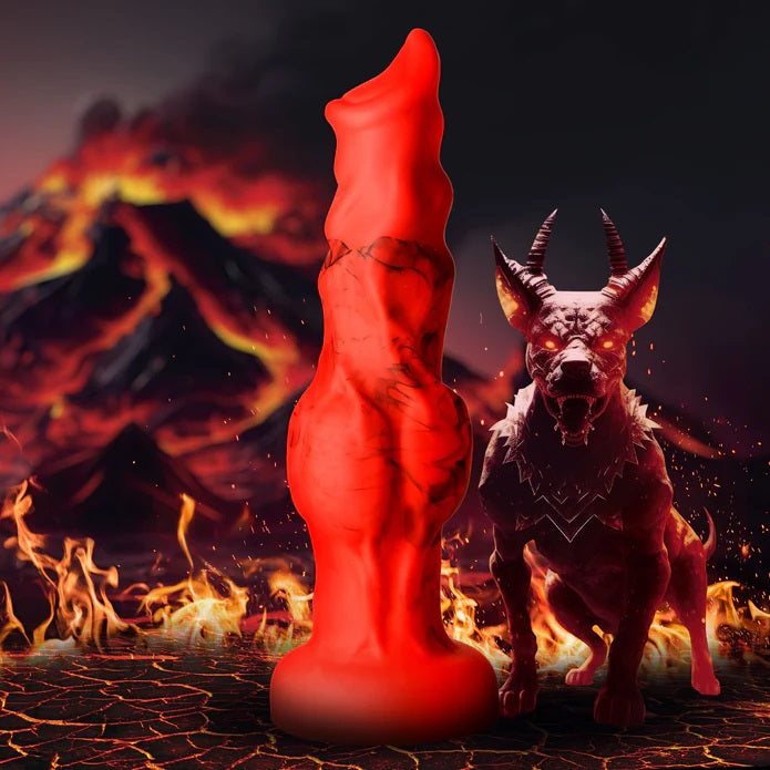 FIRE HOUND RED SILICONE DILDO SMALL