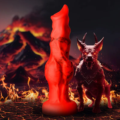 FIRE HOUND RED SILICONE DILDO SMALL