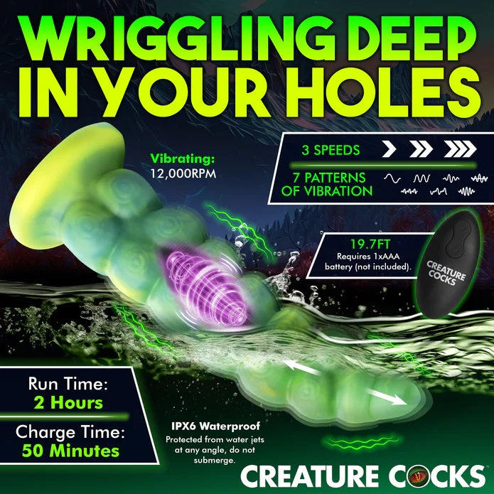 Alien Squirmer Thrusting & Vibrating Silicone Dildo Alien Squirmer Thrusting & Vibrating Silicone Dildo