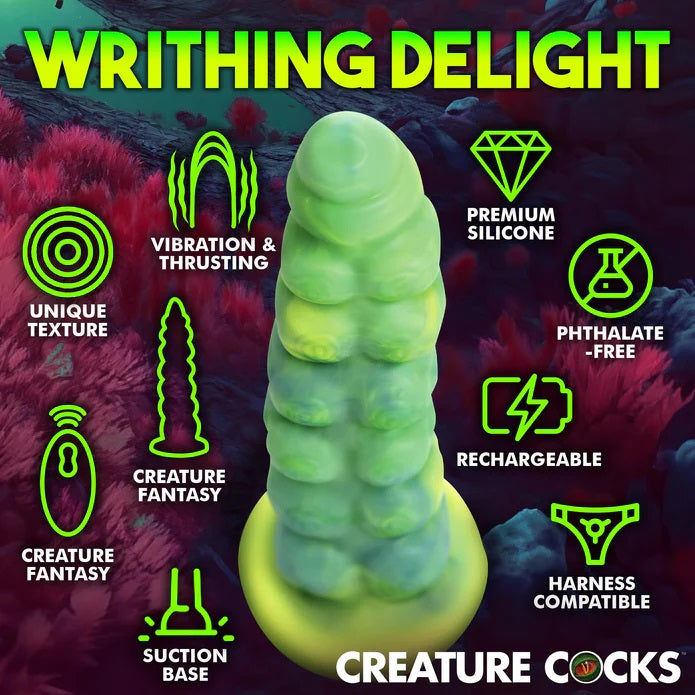 Alien Squirmer Thrusting & Vibrating Silicone Dildo Alien Squirmer Thrusting & Vibrating Silicone Dildo