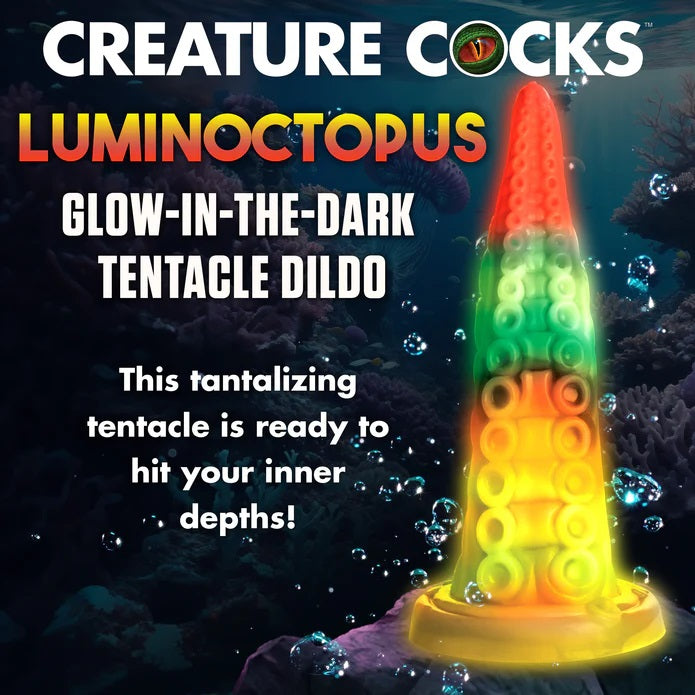 LUMINOCTOPUS GLOW-IN-THE-DARK TENTACLE SILICONE DILDO