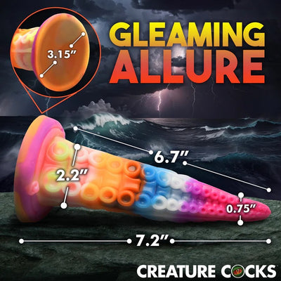 LUMINOCTOPUS GLOW-IN-THE-DARK TENTACLE SILICONE DILDO 7.2