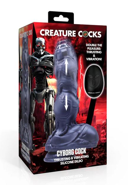 Creature Cocks Cyborg Cock Thrusting & Vibrating Silicone Dildo