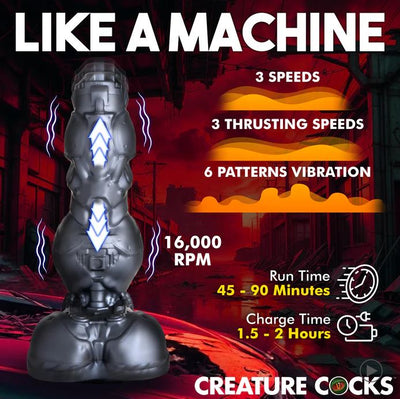 Creature Cocks Cyborg Cock Thrusting & Vibrating Silicone Dildo