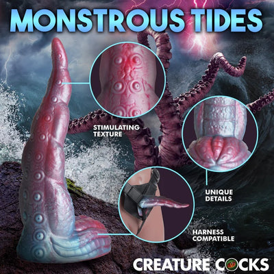 IRIDESCENT TENTACLE COCK SILICONE Harness DILDO
