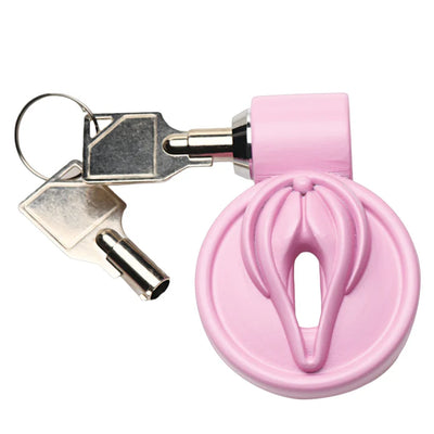 Pussification Pink Vulva Sissy Chastity Cage