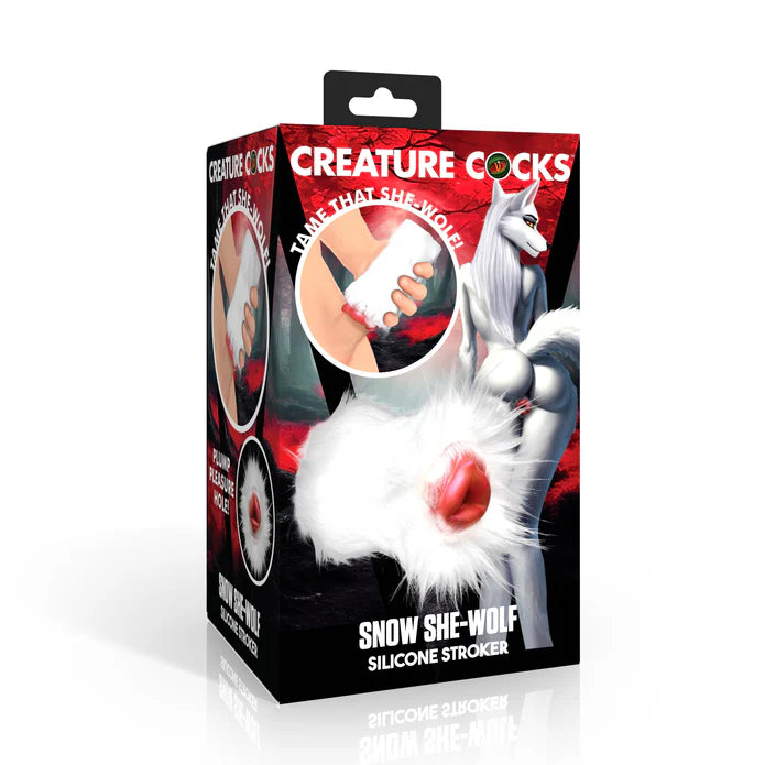 Snow She-Wolf Silicone Stroker by Creature Cocks