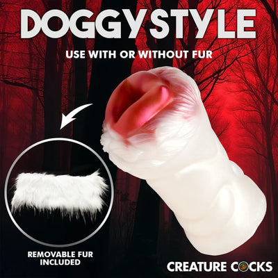 Snow She-Wolf Silicone Stroker by Creature Cocks