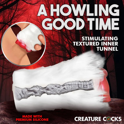 Snow She-Wolf Silicone Stroker by Creature Cocks