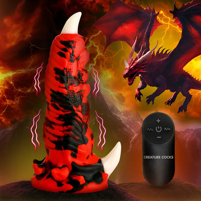 Red Talon Vibrating Silicone Dildo by Creature Cocks