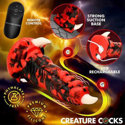 Red Talon Vibrating Silicone Dildo by Creature Cocks