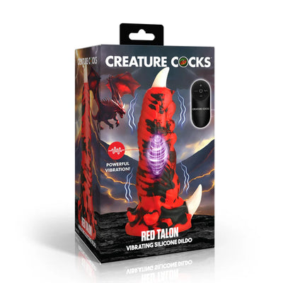 Red Talon Vibrating Silicone Dildo by Creature Cocks