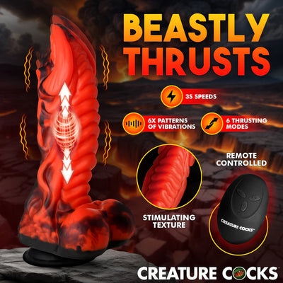 Dragon Thrust Thrusting & Vibrating Silicone Dildo by Creature Cocks