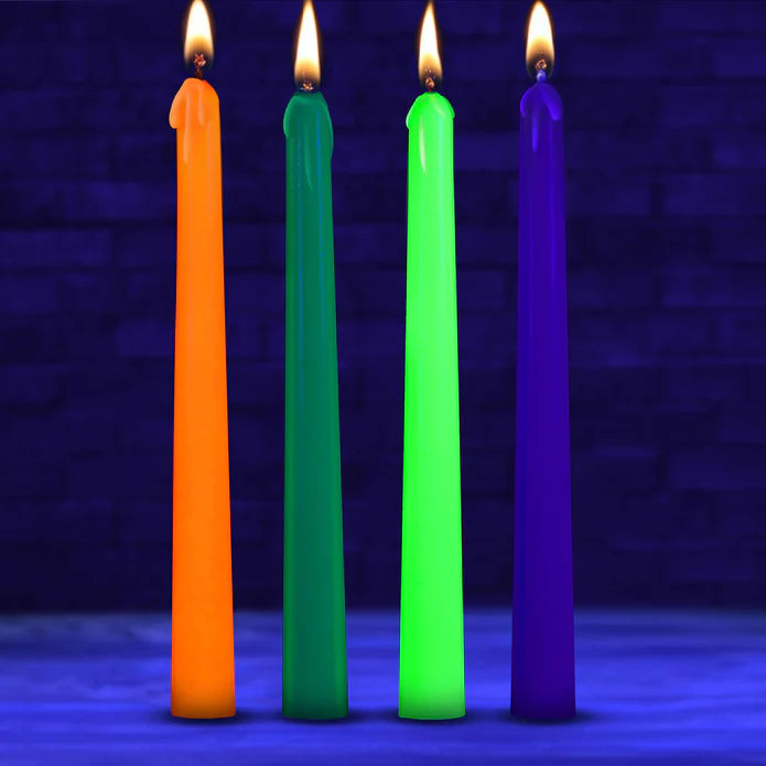 UV Blacklight Reactive Wax Drip Candles - Set of 4