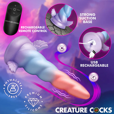 Dream Rider Vibrating Silicone Unicorn Horn Dildo by Creature Cocks