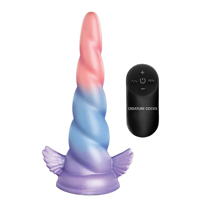 Dream Rider Vibrating Silicone Unicorn Horn Dildo by Creature Cocks Dream Rider Vibrating Silicone Unicorn Horn Dildo by Creature Cocks