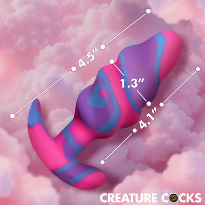 Unicorn Swirl Silicone Butt Plug in Medium by Creature Cocks