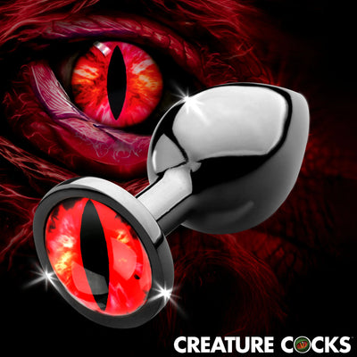 Sinister Eye Red Eye Metal Butt Plug - Medium by Creature Cocks