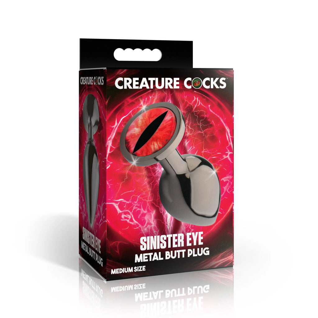 Sinister Eye Red Eye Metal Butt Plug - Medium by Creature Cocks