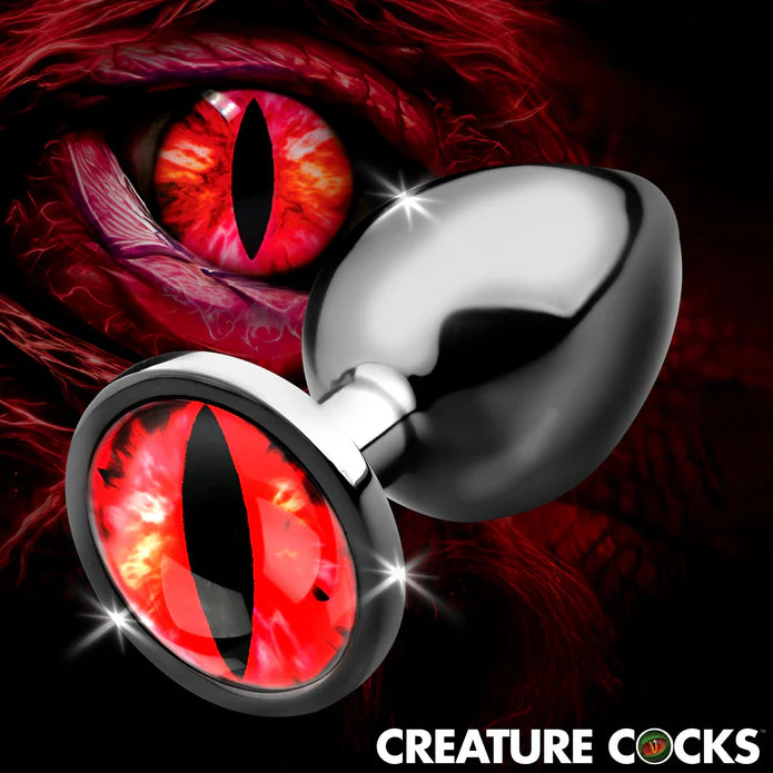 Sinister Eye Red Eye Metal Butt Plug - Large by Creature Cocks