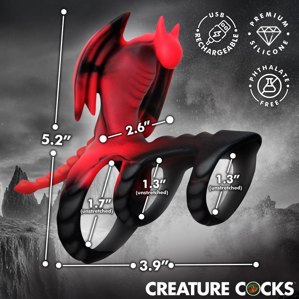 Dragon Vibrating Silicone Cock Ring by Creature Cocks