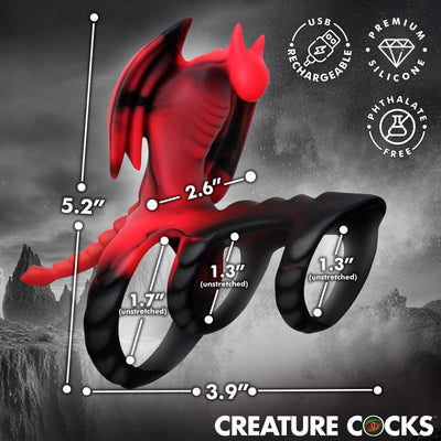 Dragon Vibrating Silicone Cock Ring by Creature Cocks