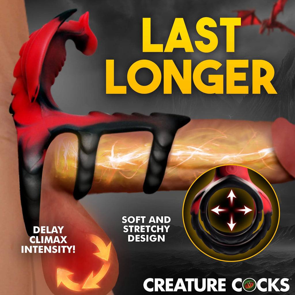 Dragon Vibrating Silicone Cock Ring by Creature Cocks