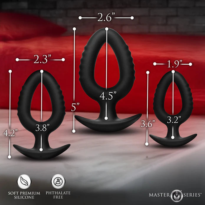 3 Piece Hollow Silicone Anal Trainer Set by Master Series