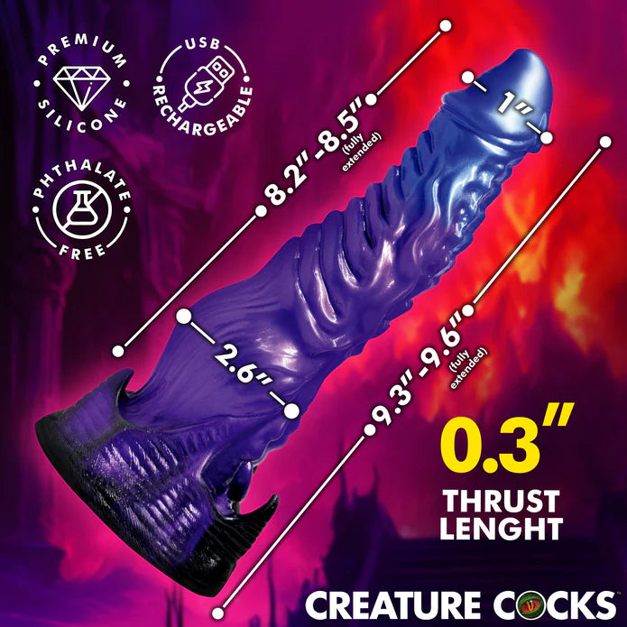 Diabolos Thrusting & Vibrating Silicone Dildo by Creature Cocks