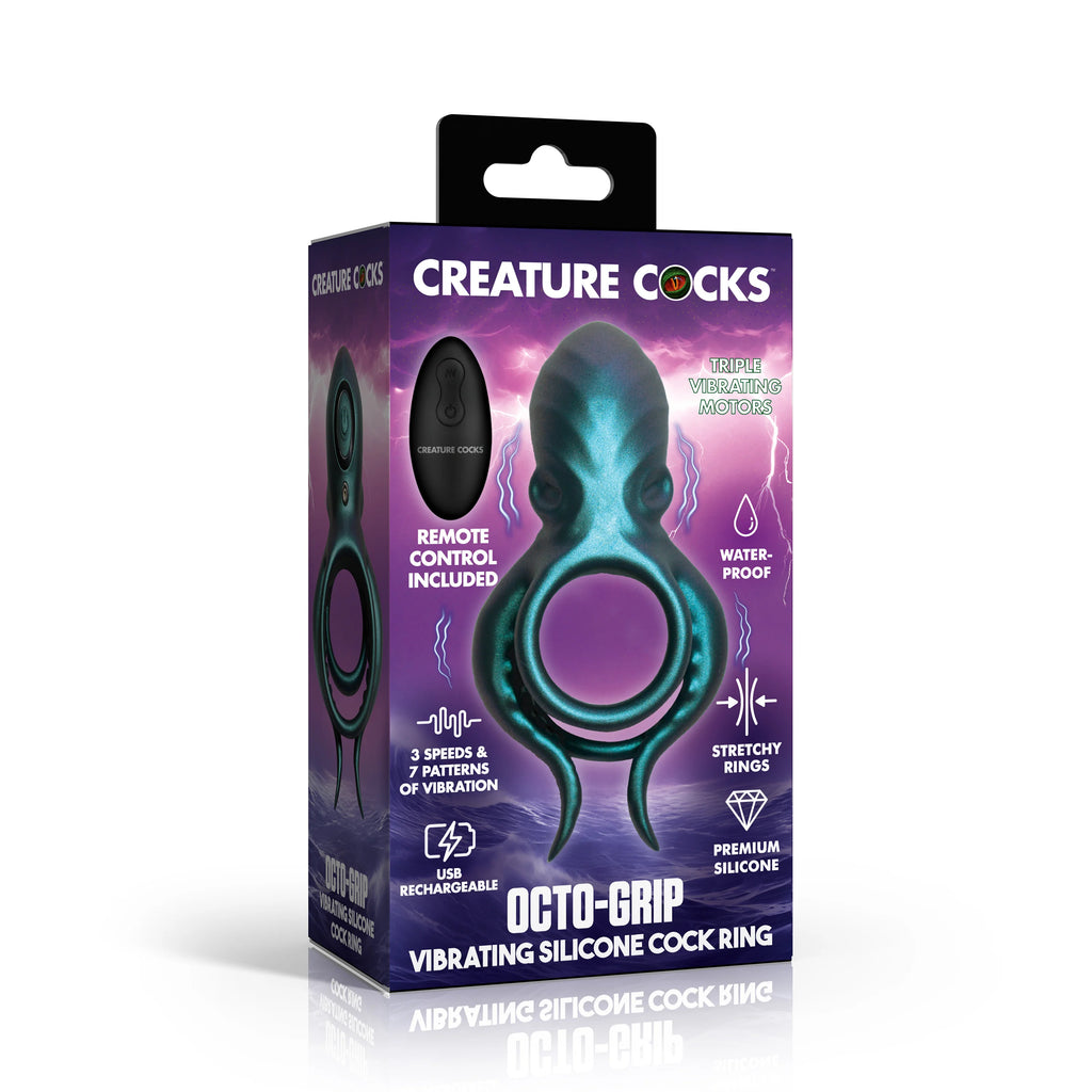 Octo Grip Vibrating Silicone Cock Ring by Creature Cocks Octo Grip Vibrating Silicone Cock Ring by Creature Cocks