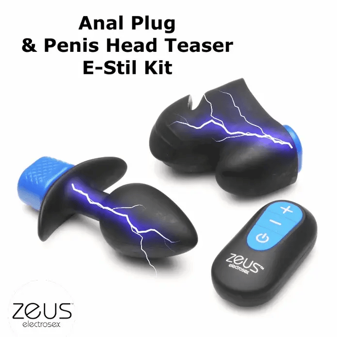 Zeus E-Stim Anal Plug & Head Teaser Set