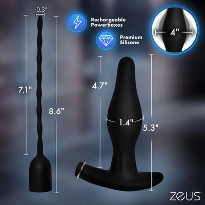 Zeus E-Stim Anal Plug & Urethral Sound Kit